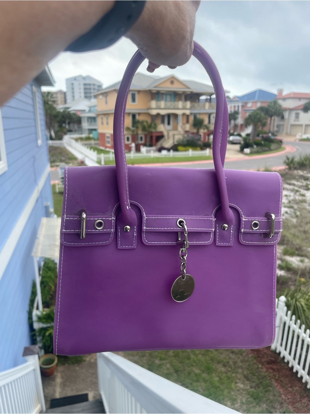Vintage Y2K Lillian Vernon jelly purse purple handbag pocketbook initial A - Picture 11 of 11